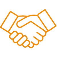 Icon of two hands shaking